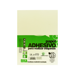 Papel Autoadherible Color Blanco Tamaño Carta para Etiquetas - Paquete con 10 hojas