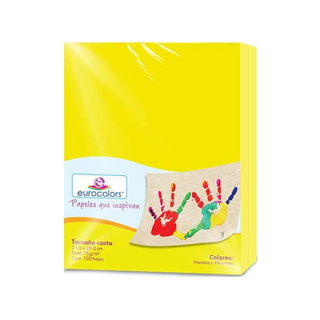 Papel Bond Color Amarillo Neon Tamaño Carta 75 gr Marca Eurocolors - 100 hojas