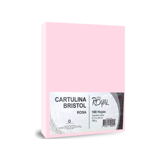 Papel Cartulina Bristol Color Rosa Tamaño Carta 180g - 1 Paquete con 100 Hojas