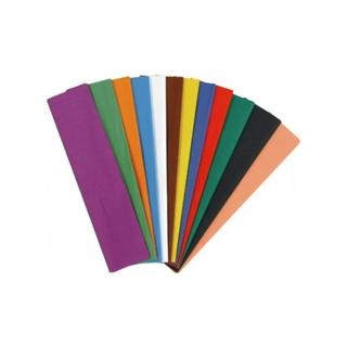 Papel Crepé de Colores 50cm x 2m - 1 Paquete con 10 Pliegos
