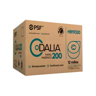 Papel Higiénico en Bobina Dalia 200 - Caja con 12 Rollos de 200 m c/u