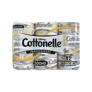 Papel Higiénico Kleenex Cottonelle - Paquete con 12 Rollos de 300 Hojas c/u