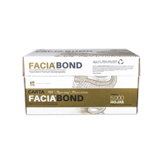 Papel Para Impresión Facia Bond Tamaño Carta Blancura 100% Marca Copamex - 10 Paquetes Con 500 Hojas c/u