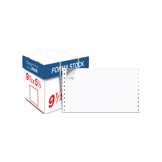 Papel Stock Para Impresión Blanco Tamaño 9 ½ x 11 A 5.5 C/Plec 3000 Marca Forma Stock - 1 Caja con 3000 Plec