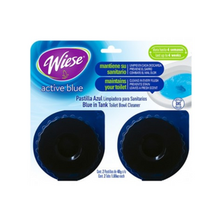 Pastilla para Tanque de Inodoro Azul Activo Aroma Pino Marca Wiese - Paquete con 2 Pastillas de 48 g c/u