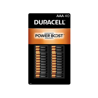 Pilas Alcalinas AAA Power Boost Marca Duracell - 1 Paquete con 40 Piezas