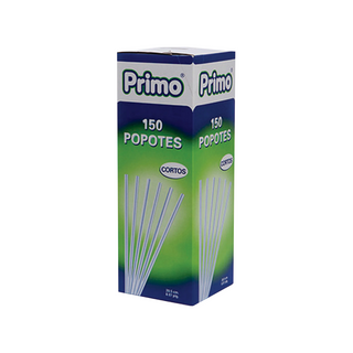 Popote Blanco Estándar Marca Primo - 1 Caja con 150 Piezas