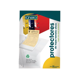Protectores de Hojas Tamaño Oficio Acabado Mate Marca Kinera - 1 Paquete Con 50 Piezas