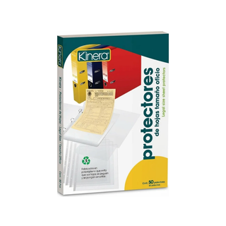 Protectores de Hojas Tamaño Oficio Acabado Mate Marca Kinera - 1 Paquete Con 50 Piezas