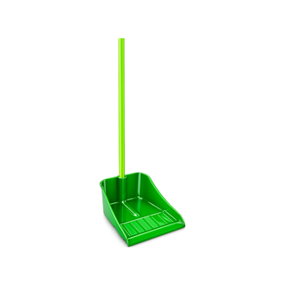 Recogedor de Plástico con Bastón de Madera Color Verde - 1 Pieza