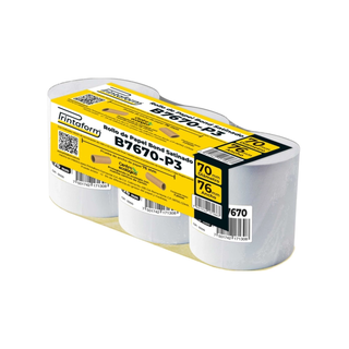 Rollo de Papel Bond 76mm x 30m Modelo B7670 Marca Printaform - 1 Paquete con 3 Rollos