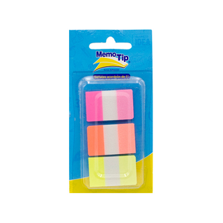 Separadores Adhesivos en Acordeón 1" x 1.5" Colores Neón Marca Memo Tip - 1 Paquete con 36 Separadores