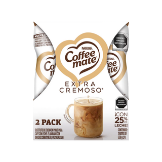 Sustituto de Crema en Polvo Extra Cremoso 550 g Marca Coffee Mate - 1 Paquete con 2 Piezas