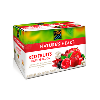 Té de Frutos Rojos Marca Nature's Heart - 1 Caja Con 20 Sobres de 1.75 g c/u