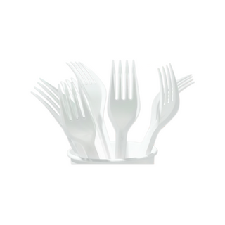 Tenedor Desechable Mediano Biodegradable - 1 Paquete con 100 Piezas