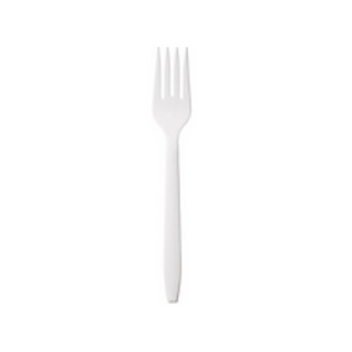 Tenedor Desechable Mediano Blanco - 1 Paquete con 25 Piezas