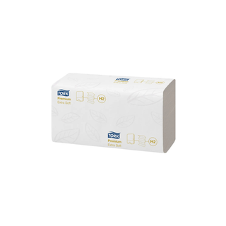 Toalla Interdoblada Color Blanca Hoja Doble Marca Tork - Caja con 21 Paquetes de 100 Hojas c/u