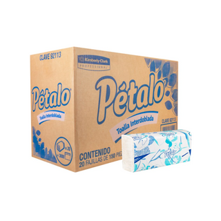 Toalla Interdoblada Pétalo - Caja con 20 Paquete de 150 Toallas c/u