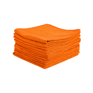 Toallas de Microfibra 40 x 40cm Color Naranja Marca Packlife - 1 Paquete con 12 Piezas