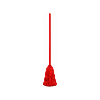 Trapeador de Microfibra Española Mediano con Bastón de Madera Color Rojo - 1 Pieza