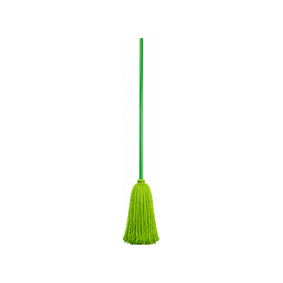 Trapeador de Microfibra Española Mediano con Bastón de Madera Color Verde - 1 Pieza