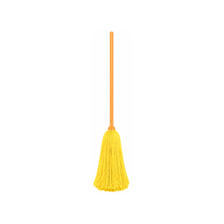 Trapeador de Microfibra Española Mediano con Bastón de Madera Color Amarillo - 1 Pieza